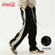 可口可樂(lè )（Coca-Cola）休閑褲男秋冬美式褲子運動(dòng)褲直筒褲衛褲 黑色加絨 L(130-150斤)