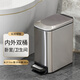 科靈不銹鋼腳踏垃圾桶家用窄縫衛(wèi)生間廁所帶蓋腳踩小號垃圾簍長方形 T3- 砂鋼銀/衛(wèi)生間適用- 6L