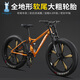 飛鴿雪地車(chē)山地自行車(chē)雙減震速降雙肩超寬胎變速成人男女越野沙灘車(chē) 猛龍-五刀輪-元氣橙【雙肩減震】 24寸（適合145cm-180cm） 30速