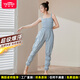 依更美暴汗褲女健身運動(dòng)舞蹈生練功控體爆汗褲體操服降體服發(fā)汗衣 豪雨藍（吊帶綁腿褲） M