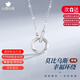 心言心語(yǔ)鉑金項(xiàng)鏈莫比烏斯環(huán)PT950莫桑石鎖骨鏈紀(jì)念日生日禮物送老婆女友 鉑金莫比烏斯項(xiàng)鏈（浪漫英文款）