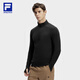 FILA 斐樂(lè )官方【黃景瑜同款】男裝針織衫戶(hù)外運動(dòng)立領(lǐng)長(cháng)袖T恤 深黑-BK L (175) 96A