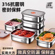 CAMTE德國(guó)316不銹鋼飯盒保鮮盒微波爐食品級(jí)密封帶蓋冰箱水果盒便當(dāng)盒 1200ml【316抗菌/密封防漏】