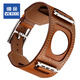 維途（vetoo）Apple watch真皮表帶愛馬仕款男適用于蘋果手表iwatch S8 7 6 5代 棕色手鐲式 42/44/45/49MM