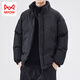 貓人（MiiOW）美式簡(jiǎn)約男士棉衣秋冬新款休閑棉服潮牌百搭面包服保暖棉襖子外套 黑色 XL