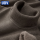 UBV高领毛衣男士冬款加绒打底针织衫2023保暖上衣加厚翻领修身内搭潮 咖啡色 2XL（140-165斤）