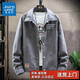 真維斯（JEANSWEST）夾克外套男2025春秋季新款韓版潮流夾克男士休閑衣服翻領(lǐng)青年男裝 A311-2806深灰色 XL