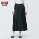 无印良品（MUJI）女式 双层编织裙裤裤子女款裤休闲裤阔腿裤 BE1SMC4S 黑色 XL (165/74A)