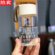 拓進德國進口品質(zhì)小巧便攜式玻璃杯女提繩單層學(xué)生耐熱手提隨手迷你小 米色230ml