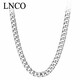 LNCOLNCO 古巴項鏈男潮流首飾品男士項鏈不掉色生日禮物送男友兄弟 鏡面-50CM 鈦鋼款 不掉色