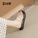 ZHR涼鞋女夏水鉆涼拖鞋子女平底兩穿一腳蹬女鞋