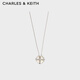 CHARLES&KEITHCK5-22120371心語繾綣系列雙戴時(shí)尚項(xiàng)鏈女生日禮物 Silver銀色 43cm 1個(gè)