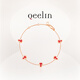 Qeelin新年禮物麒麟官方Wulu系列18K玫瑰金紅琺瑯葫蘆手鏈 均碼 均碼