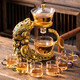 瓷牌茗茶具金蟬玻璃自動茶具簡約磁吸出水泡茶器創(chuàng)意功夫茶具套裝茶杯茶壺