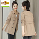 初徑二八月風(fēng)衣女2025新款韓版收腰顯瘦小個(gè)子春秋女士百搭外套女 卡其色【有里布】 【高質(zhì)量】 2XL 【建議130-150斤】