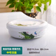 嵐汀陶瓷（LUTERCERAMICS）帶蓋窩盤(pán)骨瓷泡面家用菜盤(pán)深盤(pán)陶瓷蓋子盤(pán)子保鮮器皿可微波爐 荷塘月色·帶蓋窩盤(pán)·7英寸