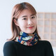 青衣麻相秋冬圍脖女套頭兩用小絲巾時(shí)尚韓版護頸假領(lǐng)子圍巾帽子百搭 F脖套：秋冬款藏青樹(shù)葉