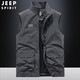 JEEP SPIRIT吉普馬甲男夏季新款戶(hù)外休閑多口袋工裝坎肩立領(lǐng)防水男士釣魚(yú)馬夾 YC-2218深灰色 XL （建議130斤-145斤）