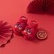 寶蓋兒嬰兒寶寶襪子新年紅襪秋冬季加厚防滑學(xué)步鞋襪新生兒滿月地板襪子 紅色醒獅（1雙） S碼0-1歲