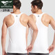 七匹狼背心男士工字純棉夏季運動(dòng)健身跨欄白色打底汗衫緊身t恤內衣背心 工字背心2件（白+白） M (推薦體重90-110斤)