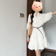 沐霓春夏2025年日常度假精致內(nèi)搭白色襯衫連衣裙子女小個(gè)子早春旅游 白色 【送腰帶】 L