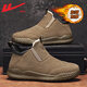 回力官方棉鞋男雪地靴男士冬季高幫加絨加厚爸爸鞋工地工作保暖鞋子男 卡其【主圖推薦】 41