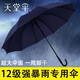 天堂傘長柄傘直桿傘雙人加大加固半自動晴雨兩用可定制logo廣告商務傘 藏青色-十骨加大加固