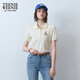 Teenie Weenie小熊女裝簡(jiǎn)約休閑夏季短袖POLO衫T恤時(shí)尚潮流短款上衣 淺卡其色 160/S