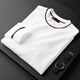 PRIDEME秋季男薄款優(yōu)質(zhì)新疆棉白色衛衣男長(cháng)袖修身潮流圓領(lǐng)套頭外穿t恤男 JXZ-2609-白色 XL