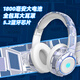 HKMW索尼SONY適用頭戴式藍牙耳機帶麥無(wú)線(xiàn)電腦電競游戲耳麥重低音降噪有線(xiàn) 白藍【旗艦版】藍牙5.2芯片+固定單色氛圍燈 可 標配