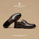 夢(mèng)特嬌（MONTAGUT）男士皮鞋男冬季2025新款頭層牛皮軟底增高商務(wù)正裝鞋英倫西裝婚鞋 棕色 42