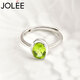 JOLEE戒指S925銀時(shí)尚輕奢橄欖石彩色寶石飾品指環(huán)送女生禮物一物一證