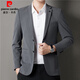 皮爾卡丹（pierre cardin）西裝男春秋季新款商務(wù)休閑修身小西服中青年單西外套男兩?？畚餮b