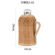 竹編熱水瓶家用手工復古保溫壺茶室暖壺大容量傳統玻璃內膽開(kāi)水瓶 全咖色 1.6L