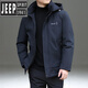 JEEP SPIRIT男士棉服冬季中青年寬松大碼棉衣加厚保暖休閑商務(wù)棉襖冬裝外套男 802寶藍 2XL 體重145-160斤