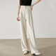 尚都比拉氣質(zhì)通勤OL直筒西裝褲夏裝闊腿褲垂感顯瘦長(cháng)褲子女 米杏色 M 