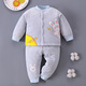 飾雯嬰兒棉衣秋冬保暖套裝新生兒棉服0-3-6個(gè)月男女寶寶夾棉衣服棉襖9 燈芯絨小太陽(yáng)灰藍 66 (建議3-6個(gè)月)