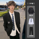 安初夏日系dk男生制服全套痞帥春秋西裝外套班服少年感學(xué)院風(fēng)套裝jk西服 西服+徽章+襯衫+西褲+領(lǐng)帶 XL