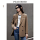 太平鳥(niǎo)女裝2023秋季雙排扣西裝外套A1BAD3305 深咖 S