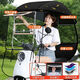 季禮信新款電動(dòng)車(chē)雨棚篷擋風(fēng)防雨罩耐用摩托車(chē)遮陽(yáng)傘防風(fēng)罩電瓶車(chē)2023款 黑色麥穗【小推窗+內(nèi)置滑動(dòng)窗】 有后視鏡選用