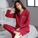 優(yōu)婷菲（YOUTINGFEI）睡衣女秋冬季純棉加厚空氣棉夾層保暖家居服女士長袖套裝可外穿 HLM-J1803 2XL(170-175cm 145-160斤)