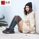 倫洛弗長(cháng)筒五指襪子女秋冬保暖瑜伽襪腳底防滑純色棉過(guò)膝襪高筒分趾襪子 青咖色 均碼35-40
