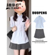 鹿依檸jk制服連衣裙女夏季2024新款女裝韓系甜美減齡學(xué)院風(fēng)學(xué)生套裝裙子 藍色上衣+灰色短裙 M