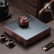 尚言坊烏檀實(shí)木電木茶盤(pán)茶托盤(pán)高檔家用儲水式瀝水式功夫茶具干泡茶臺 1黑-木希竹正方茶盤(pán)30X30