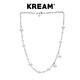 KREAM原創(chuàng) Steel Pearl Necklace銀貝珠珍珠項(xiàng)鏈男女嘻哈明星同款 銀色(鋼鏈拼接貝珠)