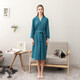 歲末華夫格吸水浴袍 薄款情侶睡袍 男士速干浴衣春夏秋季七分袖睡衣 1601云杉綠女款 3XL 【175-185CM，140-200斤】