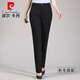 皮爾卡丹（pierre cardin）中老年女褲春夏款寬松直筒長(cháng)褲休閑彈力高腰西褲女秋冬季媽媽褲子 黑色-秋冬 厚款 32 二尺五