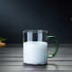 全度（Quandu）玻璃杯子家用耐高溫牛奶杯綠茶杯咖啡杯簡(jiǎn)約帶把辦公室水杯泡茶杯 單只綠色把手款