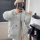 2024冬季新款小個(gè)子棉服外套女學(xué)生寬松棉襖面包服韓系棉衣ins潮 米灰色 XL