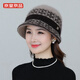 京堂京品帽子女秋冬季中老年加絨保暖老年人奶奶兔毛毛線(xiàn)帽圍巾送媽媽套裝 卡其 只有帽子